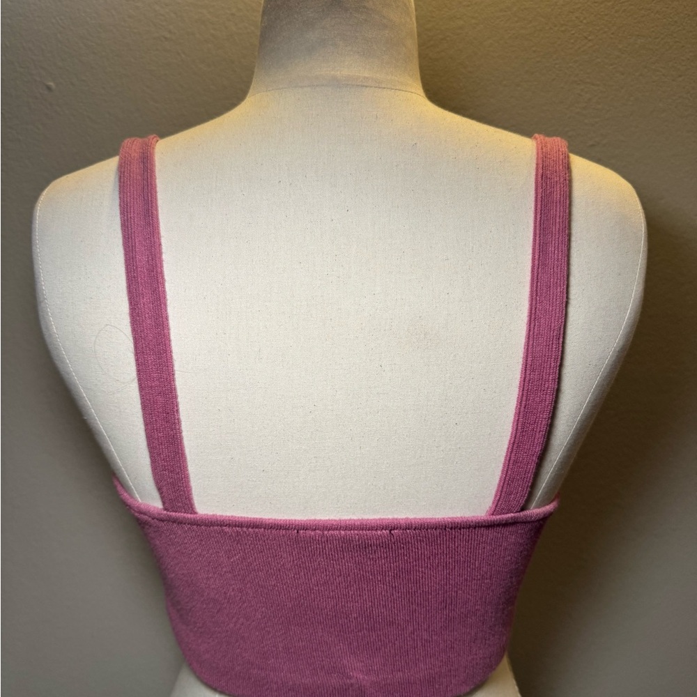 Pink Ribbed Crop Top - Picture 3 of 3